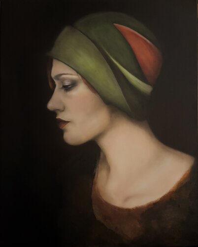 La donna con il cappello verde von Natalie Cappello Wild, Malerei kaufen auf Singulart