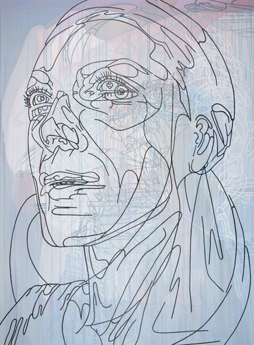 Nine Lives & The Daily Mirror (It comes along with the light) de Barbara Wijnveld, Pintura a la venta en Singulart