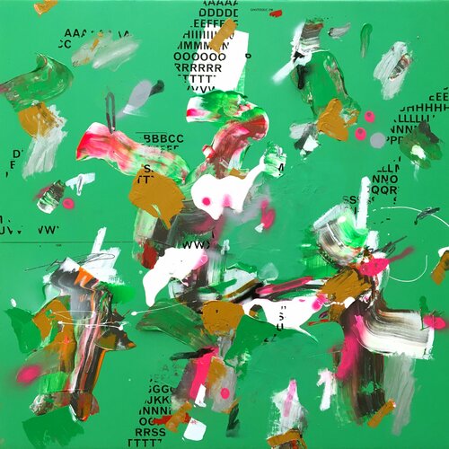 Que te quiero verde más oscuro van Ángel Celada, Schilderij te koop op Singulart