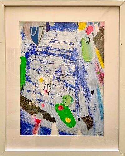 Sinfonía sobre fondo azul nº 4 van Ángel Celada, Werk op papier te koop op Singulart