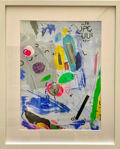 Sinfonía sobre fondo azul nº 1 van Ángel Celada, Werk op papier te koop op Singulart
