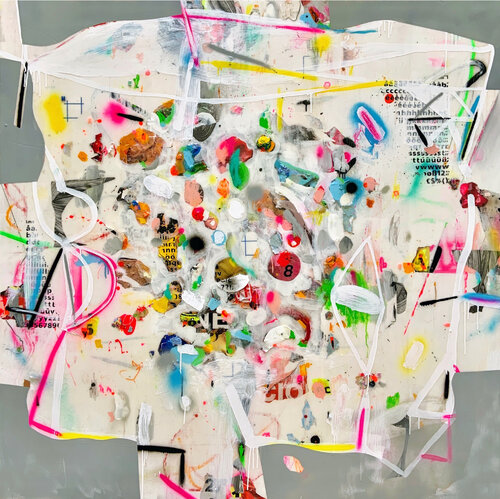 Bailando con mis demonios / reintervenido van Ángel Celada, Schilderij te koop op Singulart