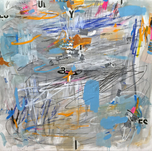 Estuve en el Guggenheim, vi a Cy Twombly y me acordé de mí di Ángel Celada, Pittura in vendita su Singulart