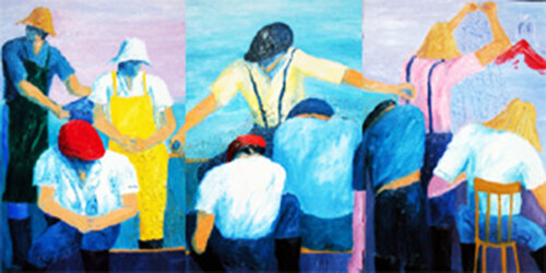 Tríptico de los pescadores. Jenifer Carey