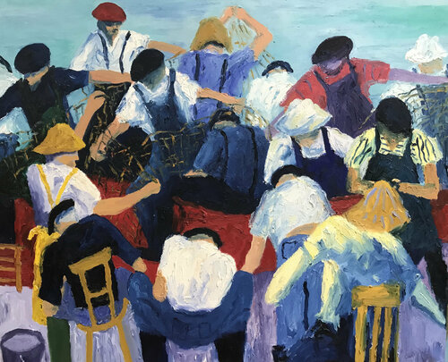 Los pescadores VII de Jenifer Carey, Pintura a la venta en Singulart