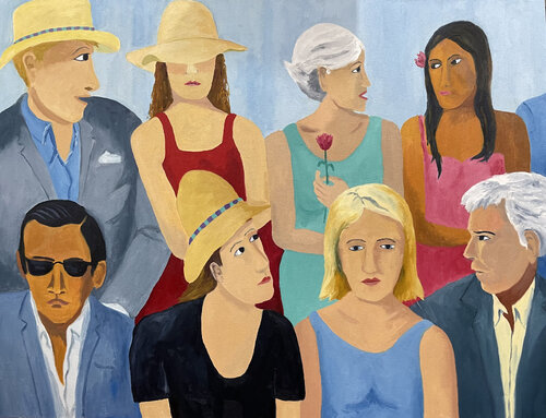 Espectadores en Wimbledon II de Jenifer Carey, Pintura a la venta en Singulart