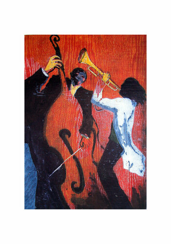 Jazz dueto II de Jenifer Carey, Obra en papel a la venta en Singulart