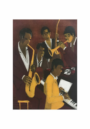 Jazz quinteto III by Jenifer Carey, Work on Paper for Sale on Singulart