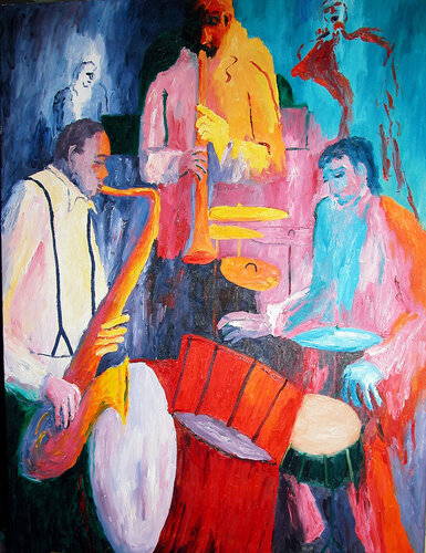 Jazz trio I de Jenifer Carey, Pintura a la venta en Singulart