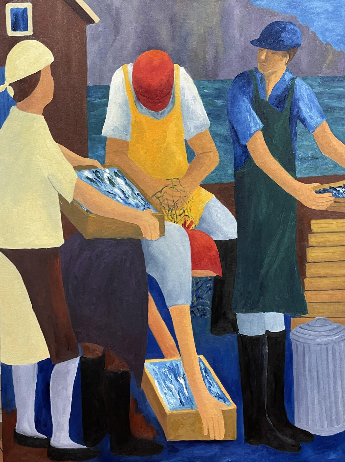 La cofradía de pescadores II Jenifer Carey Originalgemälde zu verkaufen