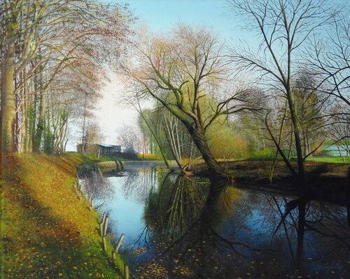 Angelplatz im Herbst van Leo Windeln, Schilderij te koop op Singulart