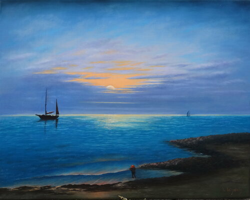 Romantische See van Leo Windeln, Schilderij te koop op Singulart