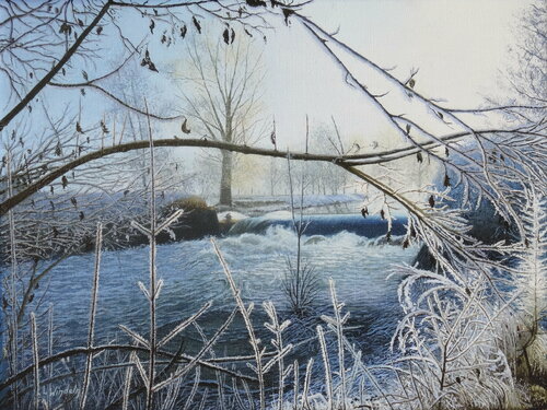 Winter Raureif van Leo Windeln, Schilderij te koop op Singulart