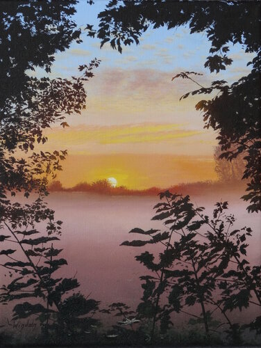 Sonnenaufgang im Herbst par Leo Windeln, Peinture en vente sur Singulart