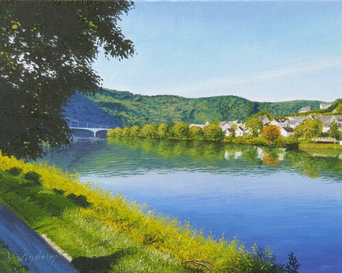 Mosellandschaft bei Zell par Leo Windeln, Peinture en vente sur Singulart