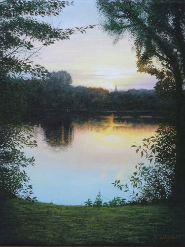 Abend am Lago Laprello by Leo Windeln, Painting for Sale on Singulart