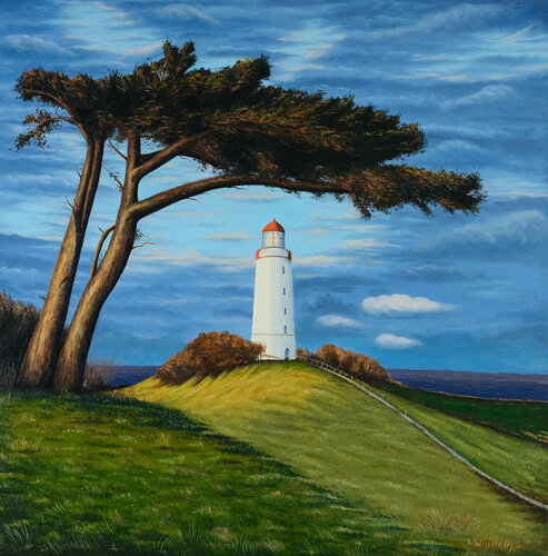 Leuchtturm Hiddensee par Leo Windeln, Peinture en vente sur Singulart