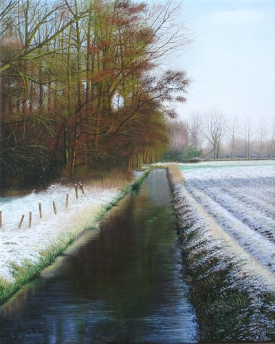 Ein Hauch von Winter van Leo Windeln, Schilderij te koop op Singulart