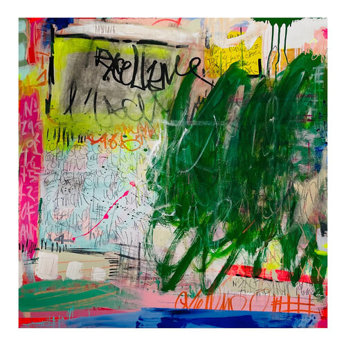 "GreenLuscious" van Manaz Raiszadeh, Schilderij te koop op Singulart