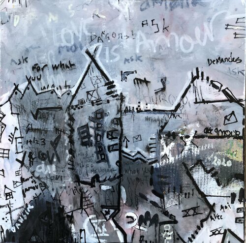 "Love is Amour" 1 van Manaz Raiszadeh, Schilderij te koop op Singulart