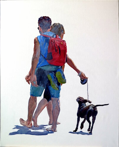 Paseando por la playa di Jesús Manuel Moreno, Pittura in vendita su Singulart