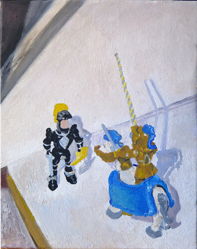 Caballeros guerreando by Jesús Manuel Moreno, 회화 for Sale on Singulart