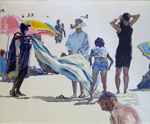 Vendiendo para tumbarse en la playa von Jesús Manuel Moreno, Malerei kaufen auf Singulart