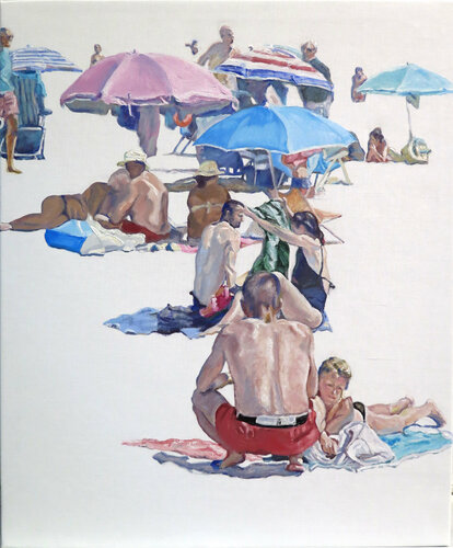 En la playa de la Malvarrosa II par Jesús Manuel Moreno, Peinture en vente sur Singulart