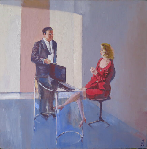 En la oficina al atardecer by Jesús Manuel Moreno, 회화 for Sale on Singulart