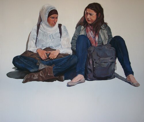 Dos amigas van Jesús Manuel Moreno, Schilderij te koop op Singulart