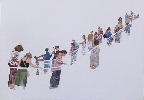 La escalera mecánica di Jesús Manuel Moreno, Pittura in vendita su Singulart