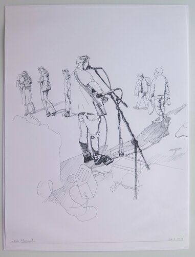 Cantante callejero by Jesús Manuel Moreno, 소묘 for Sale on Singulart