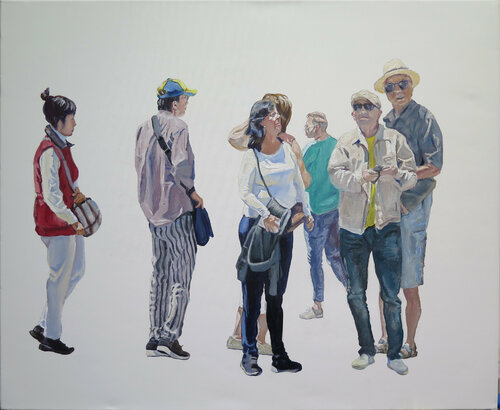Turistas en Granada par Jesús Manuel Moreno, Peinture en vente sur Singulart