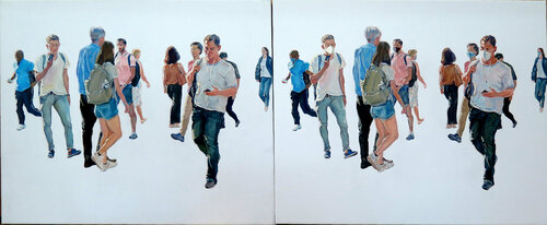 Antes y después de la pandemia par Jesús Manuel Moreno, Peinture en vente sur Singulart