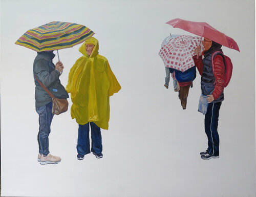 El imperneable amarillo di Jesús Manuel Moreno, Pittura in vendita su Singulart