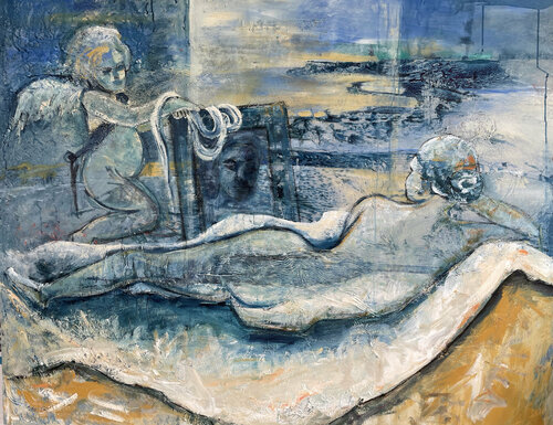 Venus vor dem Spiegel. Hommage an Velazquez di Maria-Isabel Brandis, Pittura in vendita su Singulart