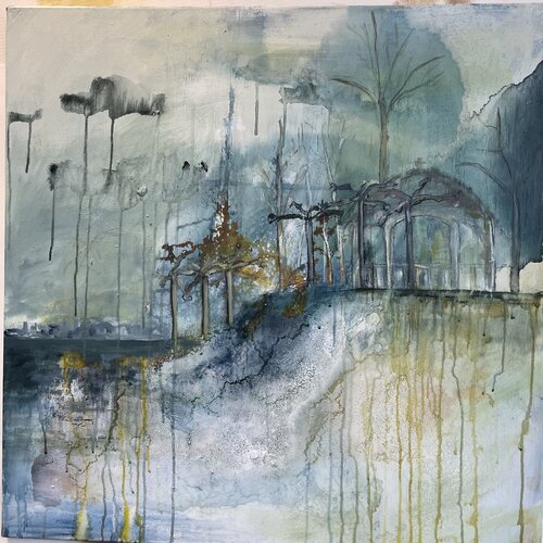 Regentag am Wannsee Berlin bei Max Liebermann van Maria-Isabel Brandis, Schilderij te koop op Singulart