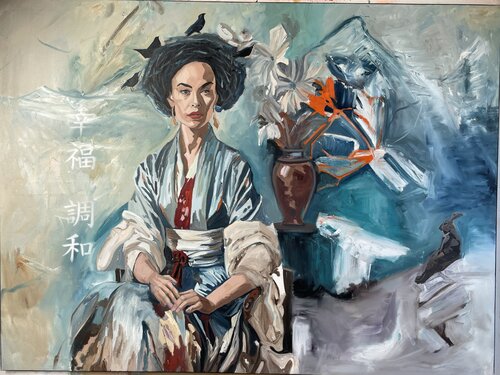 Glück und Harmonie. Japan van Maria-Isabel Brandis, Schilderij te koop op Singulart