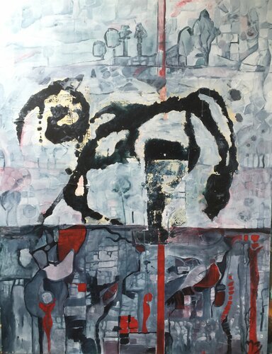 Die Katze auf dem Blechdach van Maria-Isabel Brandis, Schilderij te koop op Singulart