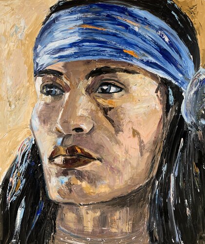 Ashkii Dighin. Navajo de Maria-Isabel Brandis, Pintura a la venta en Singulart