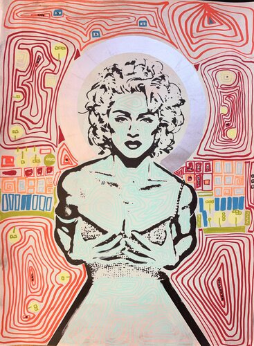 Madonna und Hundertwasser von Maria-Isabel Brandis, Zeichnungen kaufen auf Singulart