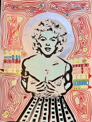 Marilyn und Hundertwasser von Maria-Isabel Brandis, Zeichnungen kaufen auf Singulart