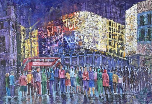 Piccadilly Circus at night von Jacob Kwesi Bennett, Malerei kaufen auf Singulart