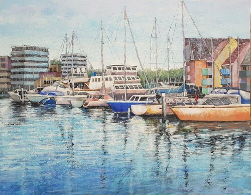 Ocean Village - Southampton von Jacob Kwesi Bennett, Malerei kaufen auf Singulart