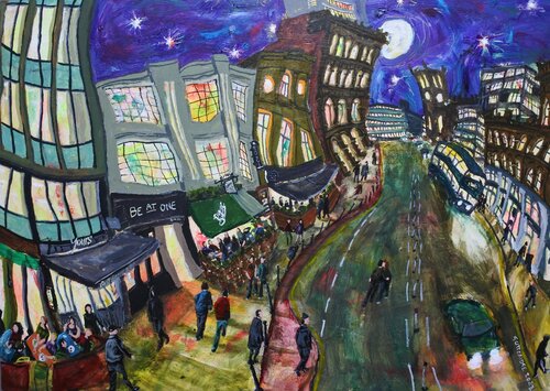 Bars on Deansgate No. 3 van Michael Gutteridge, Schilderij te koop op Singulart