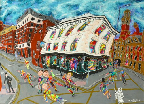 The Bull's Head With an Angel van Michael Gutteridge, Schilderij te koop op Singulart