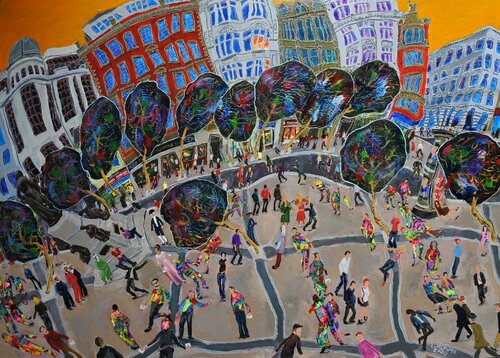 South East Piccadilly, Manchester No. 2 van Michael Gutteridge, Schilderij te koop op Singulart