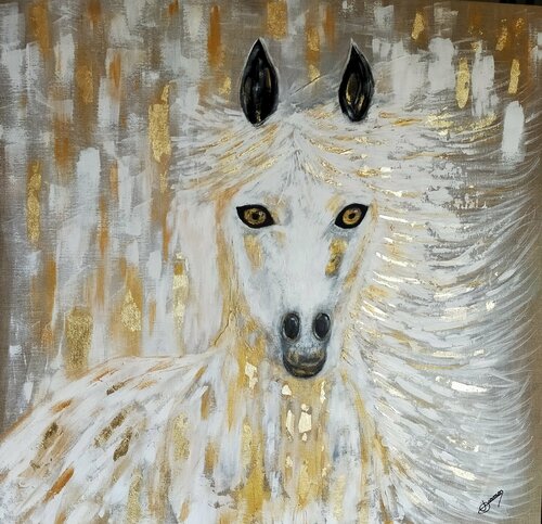 CHEVAL D'OR de Joëlle Darmon, Pintura a la venta en Singulart