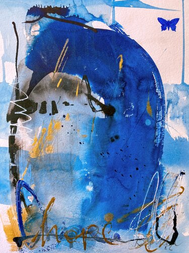 Butterfly No.13  #hope di Bea Schubert, Opera su carta in vendita su Singulart