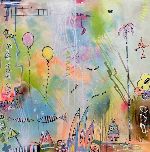 Good vibes only No.3 par Bea Schubert, Peinture en vente sur Singulart